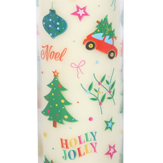 Christmas Print Christmas Pudding Scented Tube Candle