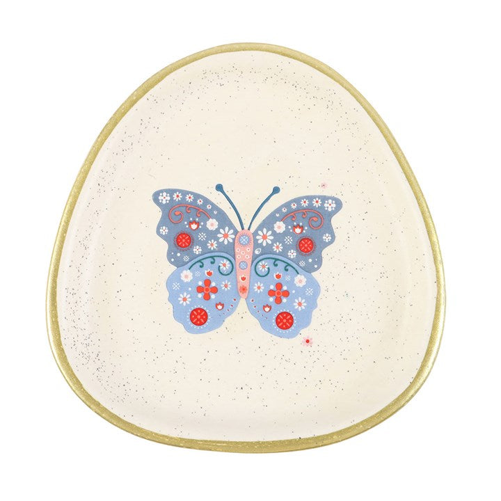 Floral Butterfly Trinket Dish