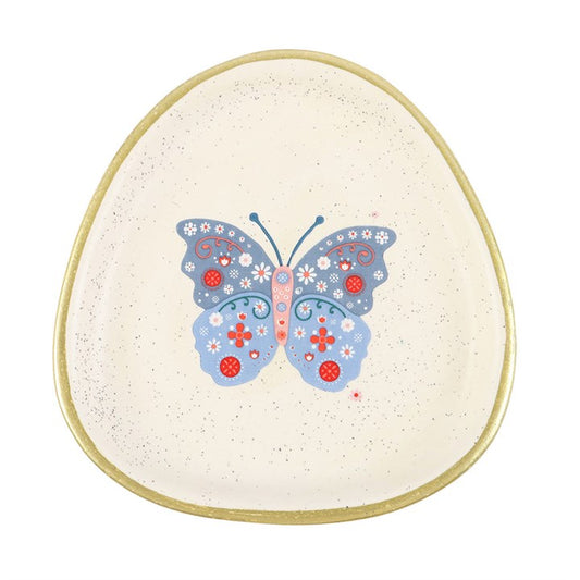 Floral Butterfly Trinket Dish
