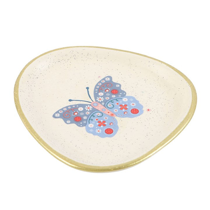 Floral Butterfly Trinket Dish