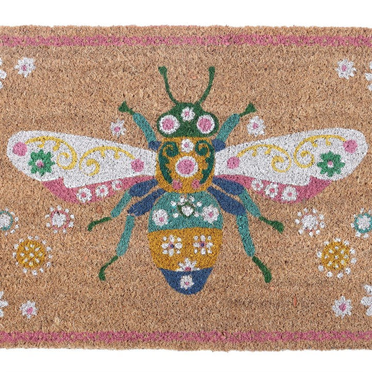 Natural Floral Bee Doormat