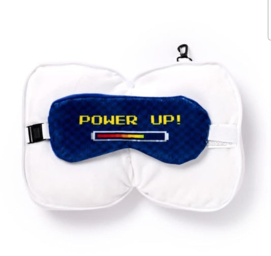 Game Over Shaped Plush Travel Pillow & Eye Mask
