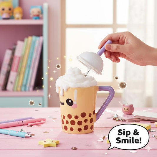 Bubble Ceramic Lidded Mug