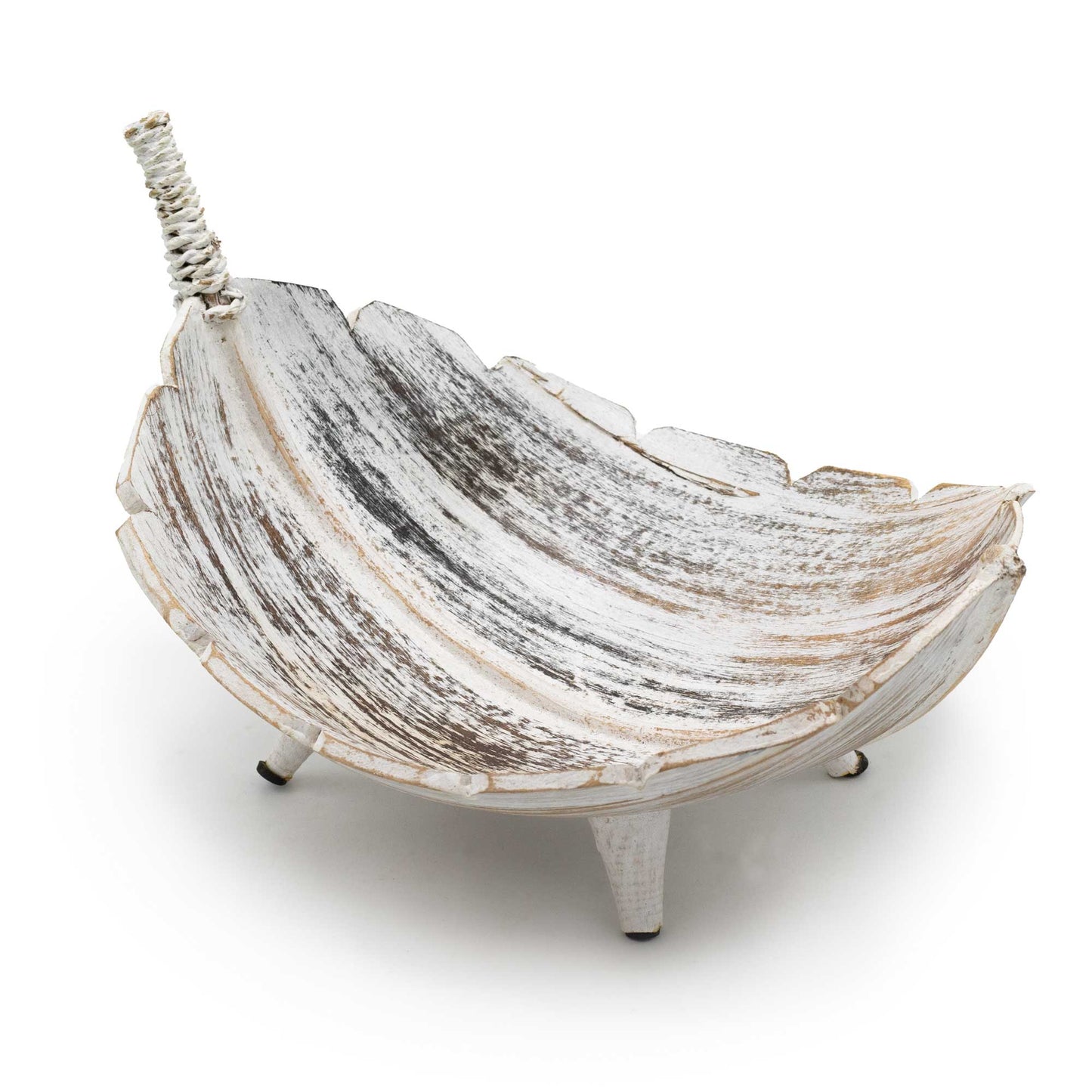 Coconut Leaf Large Whitewash Fruit Bowl