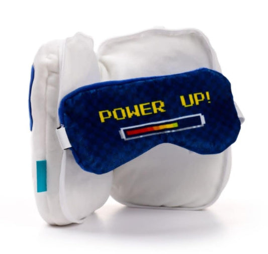 Game Over Shaped Plush Travel Pillow & Eye Mask