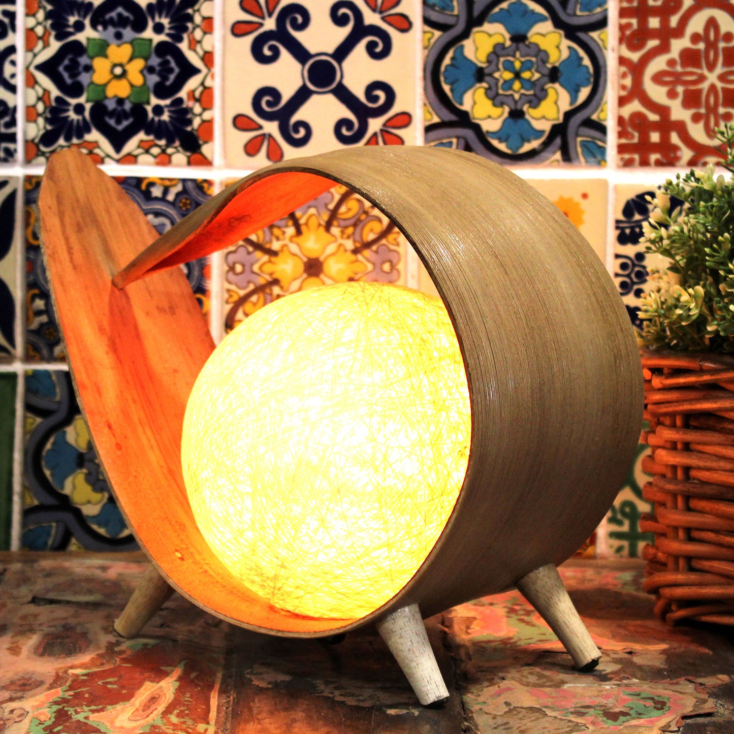 Natural Coconut Lamp - Natural Wrap Over