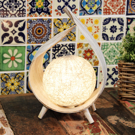 Natural Coconut Lamp - Whitewash Wrap Over