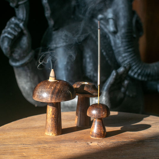 Set of 3 Incense Cone Mushrooms