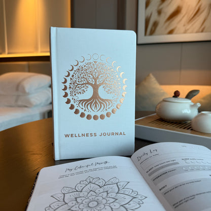 White Wellness Journal - Rose Gold Tree of Life