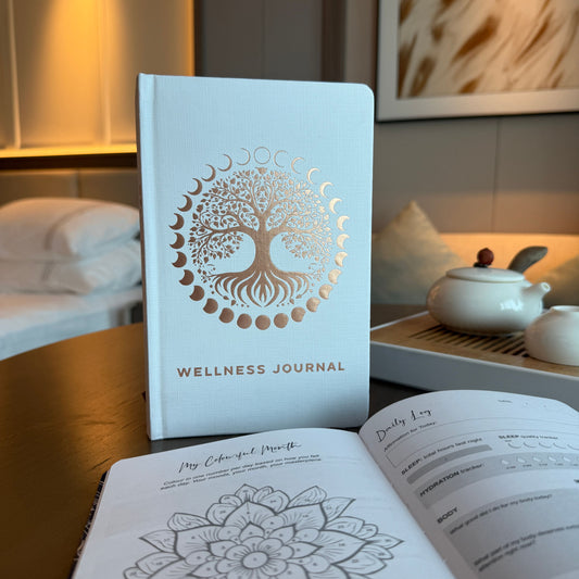 White Wellness Journal - Rose Gold Tree of Life