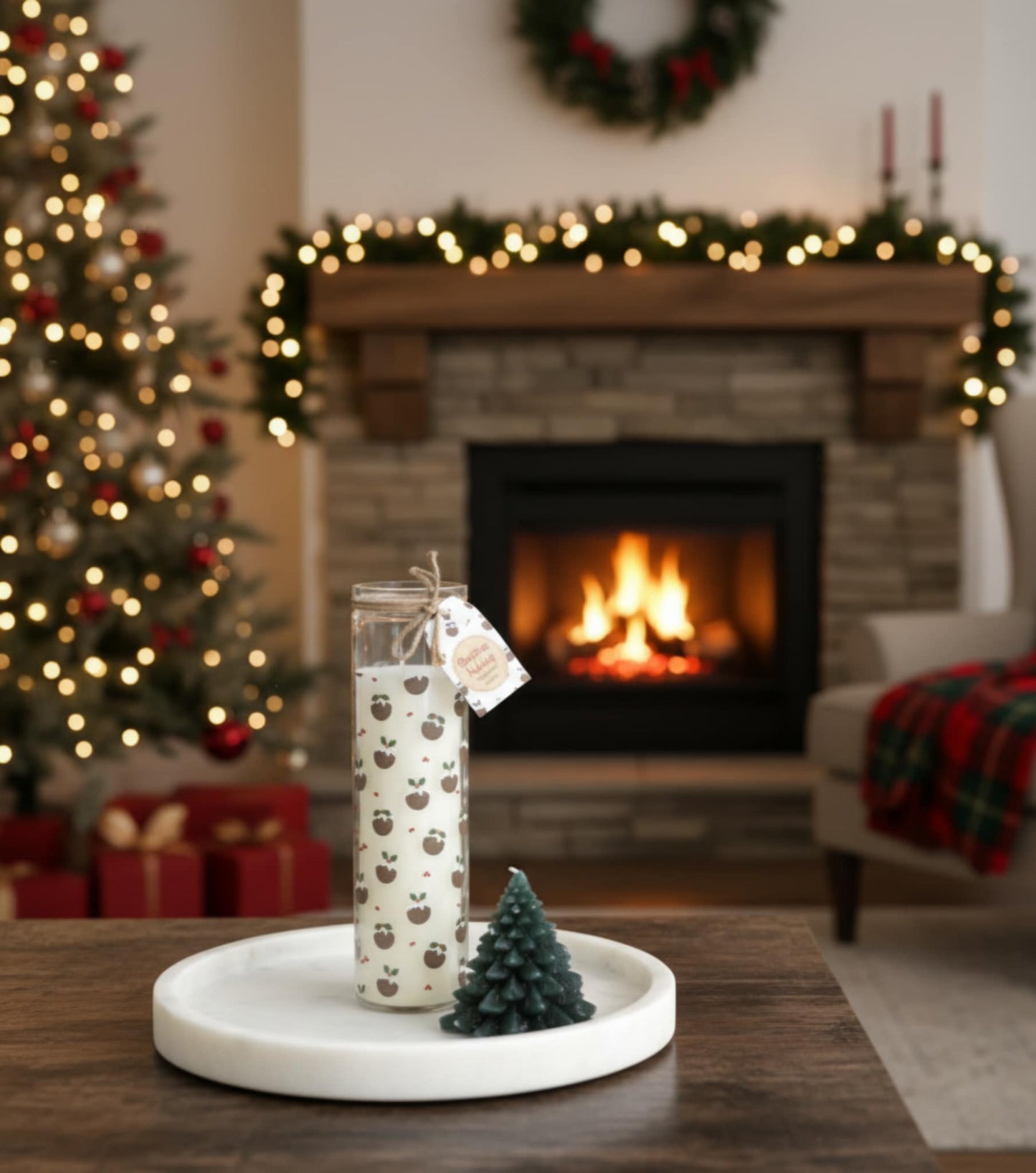 Christmas Pudding Scented Advent Tube Candle