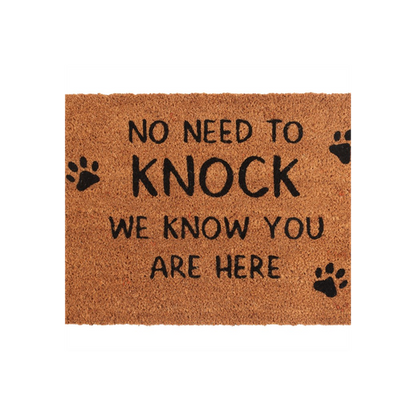 Natural No Need To Knock Dog Doormat